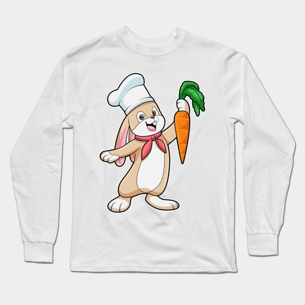 Rabbit as Cook with Carrot Long Sleeve T-Shirt by Markus Schnabel